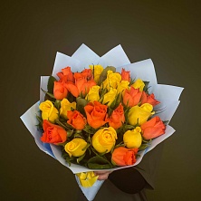 Букет из 23 роз Кения (разноцветный)