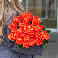 Купить розы оранж краш (эквадор) 60 см