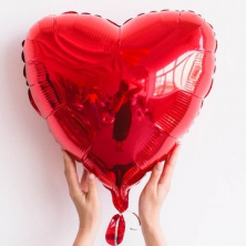 Фольгированный воздушный шар сердце, цвет красный, 46 см
