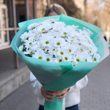 Купить букет цветов из хризантем "мятный зефир"