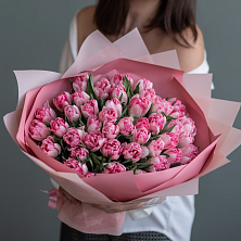 Букет из пионовидных тюльпанов розовый