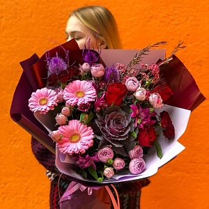 Купить букет цветов "пурпурная осень"