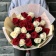 Букет 25 красно-белых роз 